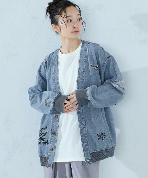Purple&Yellow / パープルアンドイエロー その他アウター | ライトオンスデニム 刺繍カーディガン | 詳細6