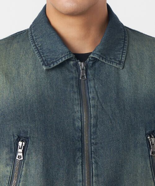 Purple&Yellow / パープルアンドイエロー Gジャン・デニムジャケット | ライトオンスデニム ジップポケット 半袖ブルゾン | 詳細17