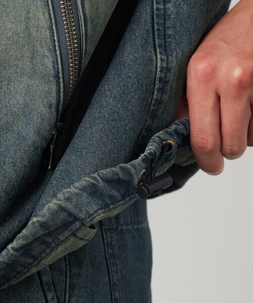 Purple&Yellow / パープルアンドイエロー Gジャン・デニムジャケット | ライトオンスデニム ジップポケット 半袖ブルゾン | 詳細21