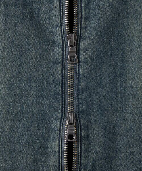Purple&Yellow / パープルアンドイエロー Gジャン・デニムジャケット | ライトオンスデニム ジップポケット 半袖ブルゾン | 詳細22