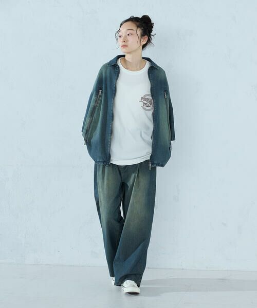 Purple&Yellow / パープルアンドイエロー Gジャン・デニムジャケット | ライトオンスデニム ジップポケット 半袖ブルゾン | 詳細9