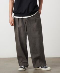 Purple&Yellow / パープルアンドイエロー デニムパンツ | ライトオンスデニム タックワイドパンツ