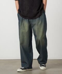 Purple&Yellow / パープルアンドイエロー デニムパンツ | ライトオンスデニム タックワイドパンツ