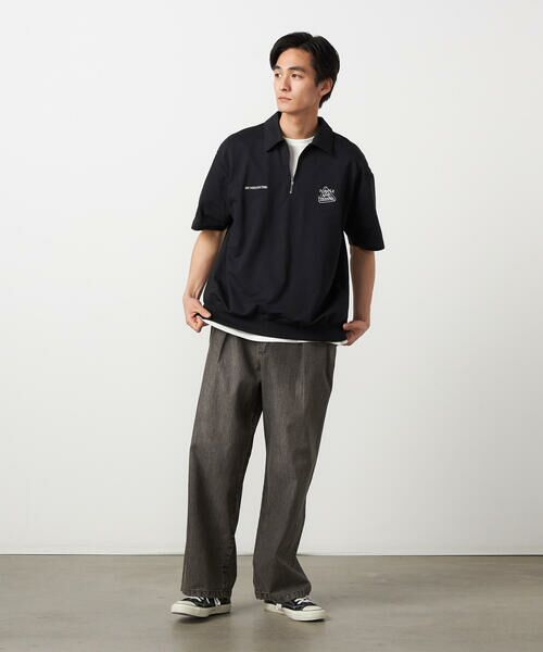 Purple&Yellow / パープルアンドイエロー デニムパンツ | ライトオンスデニム タックワイドパンツ | 詳細1