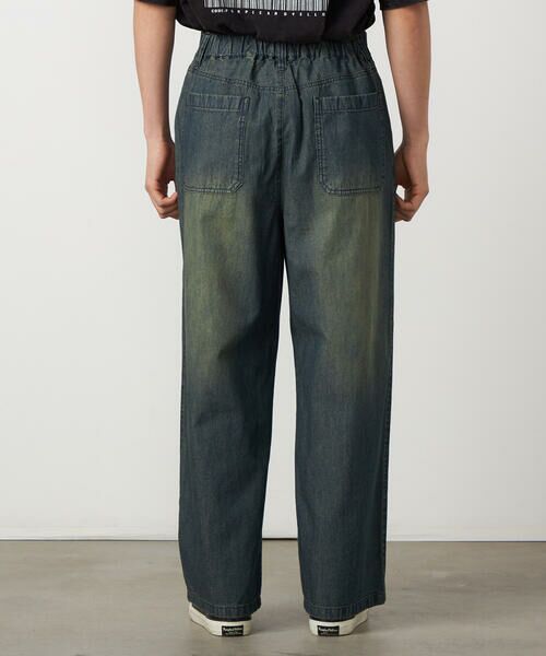 Purple&Yellow / パープルアンドイエロー デニムパンツ | ライトオンスデニム タックワイドパンツ | 詳細11