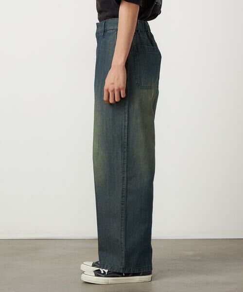 Purple&Yellow / パープルアンドイエロー デニムパンツ | ライトオンスデニム タックワイドパンツ | 詳細10