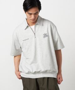 Purple&Yellow / パープルアンドイエロー カットソー | ハーフジップ ポロプルオーバー