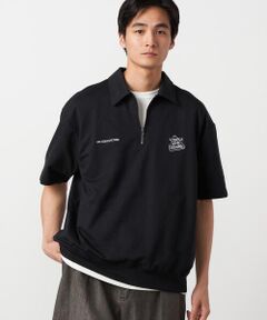 Purple&Yellow / パープルアンドイエロー カットソー | ハーフジップ ポロプルオーバー