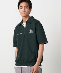 Purple&Yellow / パープルアンドイエロー カットソー | ハーフジップ ポロプルオーバー