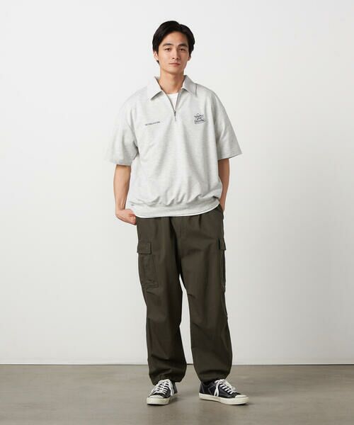 Purple&Yellow / パープルアンドイエロー カットソー | ハーフジップ ポロプルオーバー | 詳細1