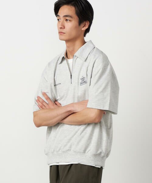 Purple&Yellow / パープルアンドイエロー カットソー | ハーフジップ ポロプルオーバー | 詳細4