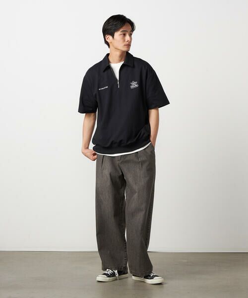 Purple&Yellow / パープルアンドイエロー カットソー | ハーフジップ ポロプルオーバー | 詳細6