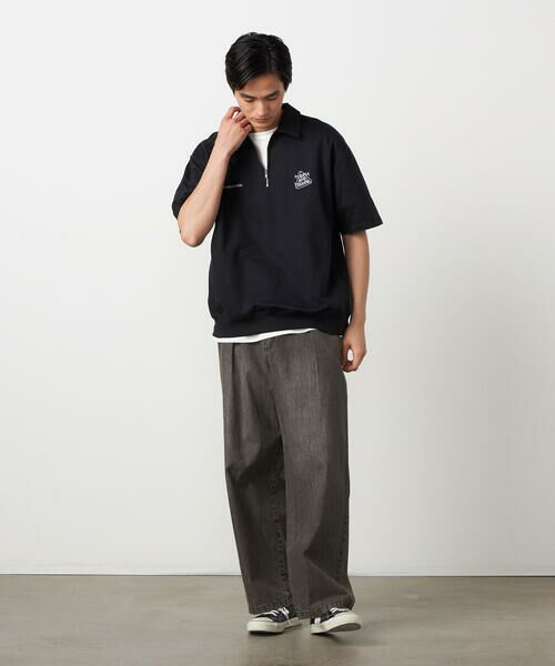 Purple&Yellow / パープルアンドイエロー カットソー | ハーフジップ ポロプルオーバー | 詳細7