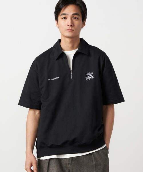 Purple&Yellow / パープルアンドイエロー カットソー | ハーフジップ ポロプルオーバー | 詳細8