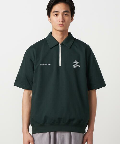 Purple&Yellow / パープルアンドイエロー カットソー | ハーフジップ ポロプルオーバー | 詳細13