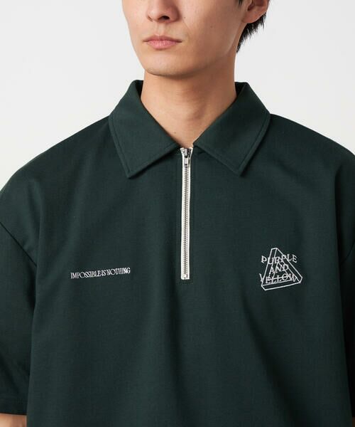 Purple&Yellow / パープルアンドイエロー カットソー | ハーフジップ ポロプルオーバー | 詳細15