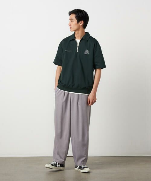 Purple&Yellow / パープルアンドイエロー カットソー | ハーフジップ ポロプルオーバー | 詳細10