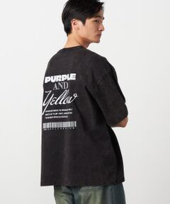 Purple&Yellow / パープルアンドイエロー Tシャツ | バックプリント フロスト半袖Tシャツ