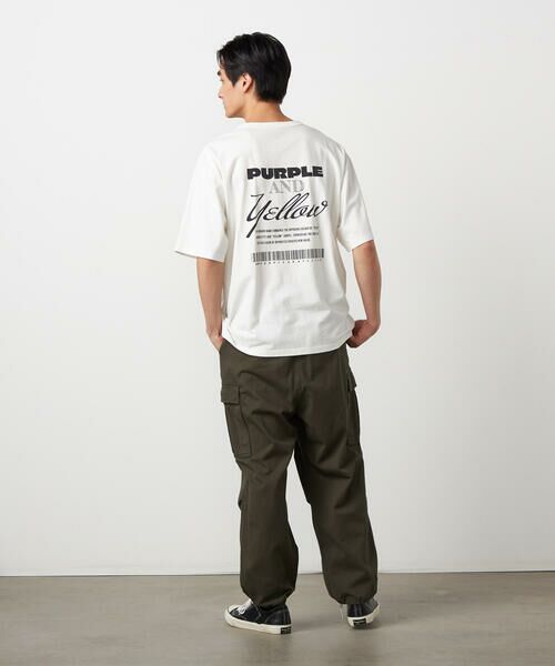 Purple&Yellow / パープルアンドイエロー Tシャツ | バックプリント フロスト半袖Tシャツ | 詳細2