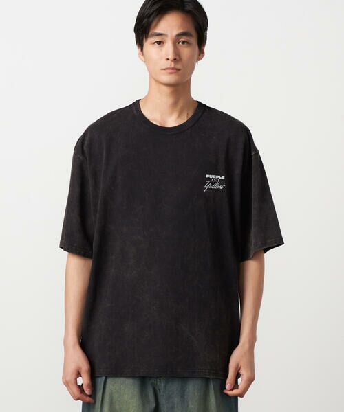 Purple&Yellow / パープルアンドイエロー Tシャツ | バックプリント フロスト半袖Tシャツ | 詳細10
