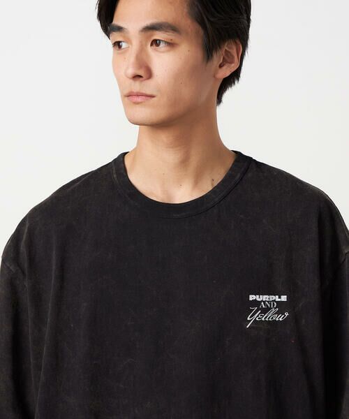 Purple&Yellow / パープルアンドイエロー Tシャツ | バックプリント フロスト半袖Tシャツ | 詳細13