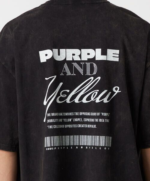 Purple&Yellow / パープルアンドイエロー Tシャツ | バックプリント フロスト半袖Tシャツ | 詳細16