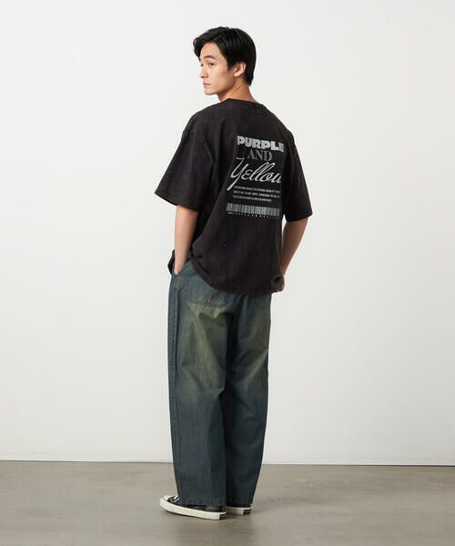 Purple&Yellow / パープルアンドイエロー Tシャツ | バックプリント フロスト半袖Tシャツ | 詳細7
