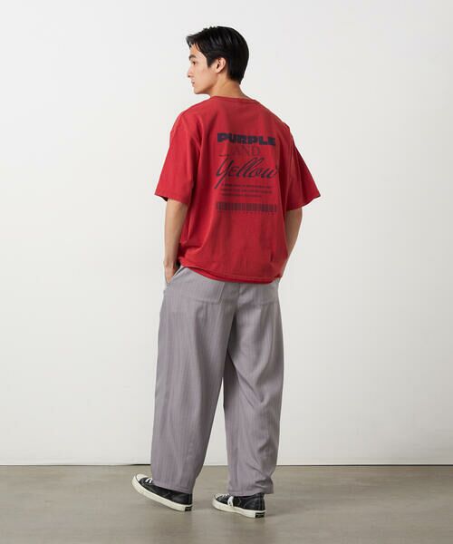 Purple&Yellow / パープルアンドイエロー Tシャツ | バックプリント フロスト半袖Tシャツ | 詳細19