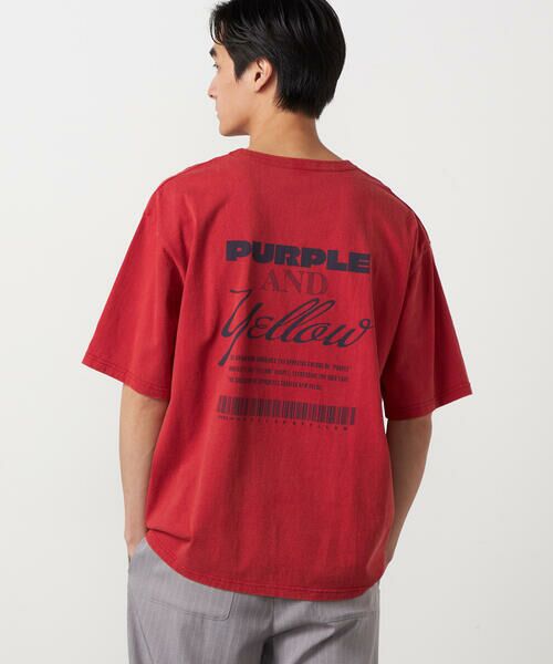 Purple&Yellow / パープルアンドイエロー Tシャツ | バックプリント フロスト半袖Tシャツ | 詳細21