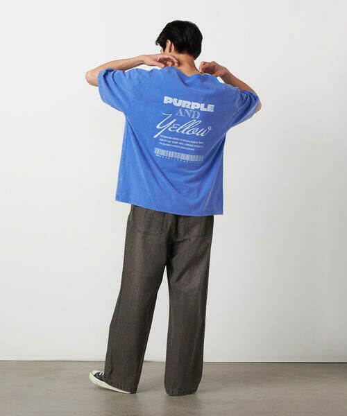 Purple&Yellow / パープルアンドイエロー Tシャツ | バックプリント フロスト半袖Tシャツ | 詳細23