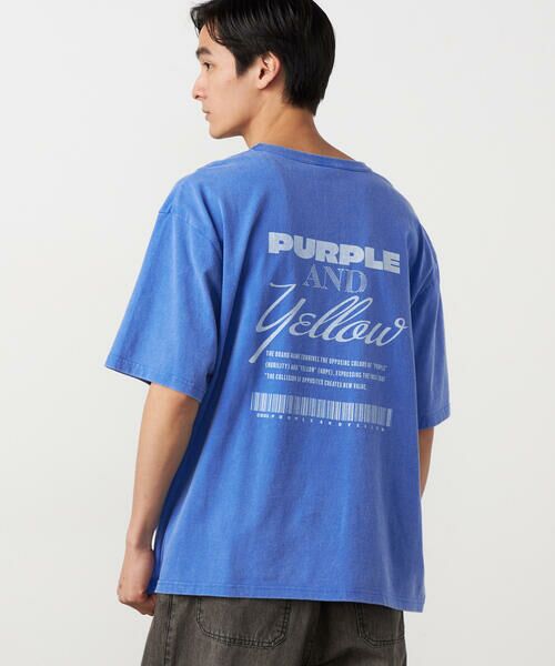 Purple&Yellow / パープルアンドイエロー Tシャツ | バックプリント フロスト半袖Tシャツ | 詳細24