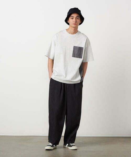 Purple&Yellow / パープルアンドイエロー Tシャツ | バックプリント 布帛切り替えTシャツ | 詳細1