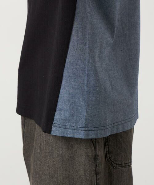 Purple&Yellow / パープルアンドイエロー Tシャツ | バックプリント 布帛切り替えTシャツ | 詳細16