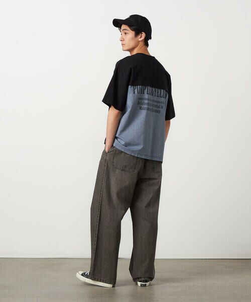 Purple&Yellow / パープルアンドイエロー Tシャツ | バックプリント 布帛切り替えTシャツ | 詳細7