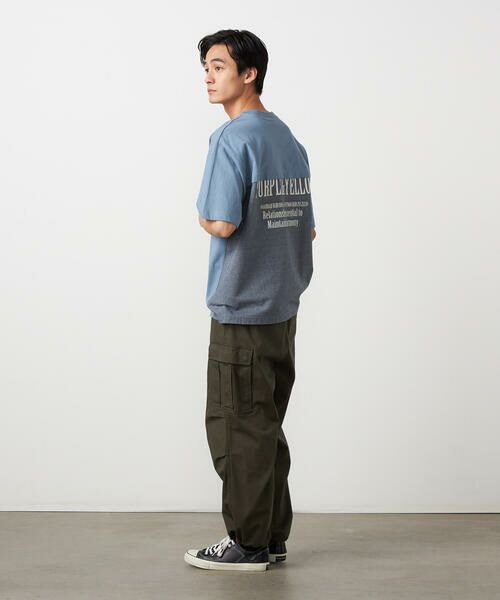 Purple&Yellow / パープルアンドイエロー Tシャツ | バックプリント 布帛切り替えTシャツ | 詳細20