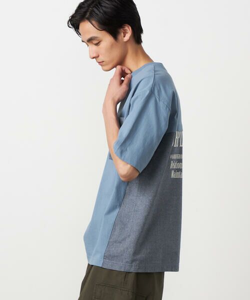 Purple&Yellow / パープルアンドイエロー Tシャツ | バックプリント 布帛切り替えTシャツ | 詳細21