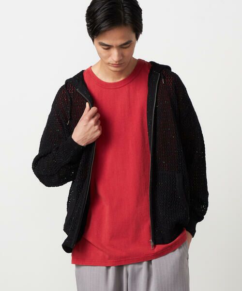 Purple&Yellow / パープルアンドイエロー カーディガン・ボレロ | カラーネップ メッシュパーカ（ブラック）