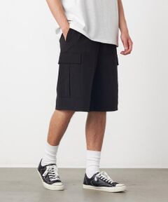 Purple&Yellow / パープルアンドイエロー ショート・ハーフ・半端丈パンツ | ポリエステルストレッチ カーゴショートパンツ