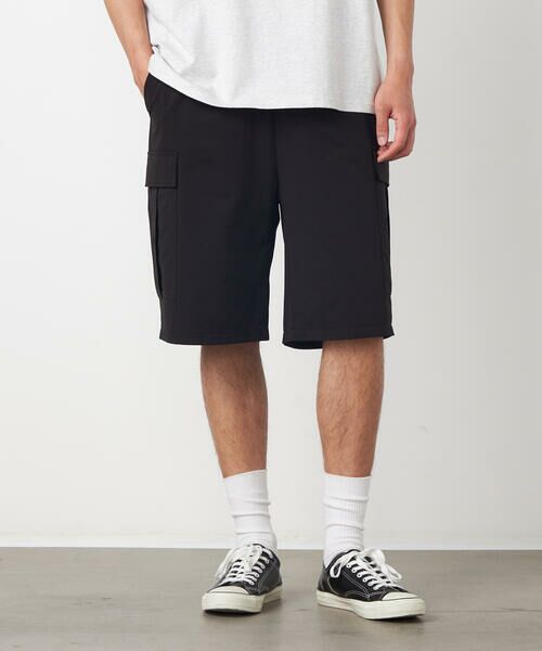 Purple&Yellow / パープルアンドイエロー ショート・ハーフ・半端丈パンツ | ポリエステルストレッチ カーゴショートパンツ | 詳細4