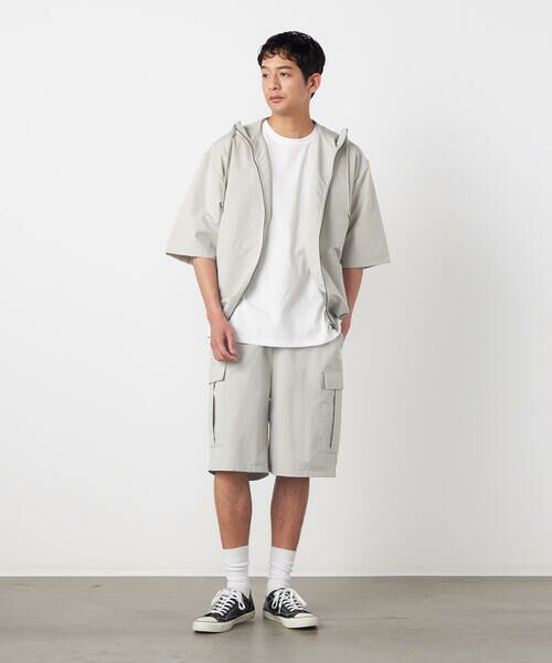 Purple&Yellow / パープルアンドイエロー ショート・ハーフ・半端丈パンツ | ポリエステルストレッチ カーゴショートパンツ | 詳細11