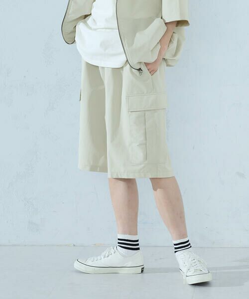 Purple&Yellow / パープルアンドイエロー ショート・ハーフ・半端丈パンツ | ポリエステルストレッチ カーゴショートパンツ | 詳細8