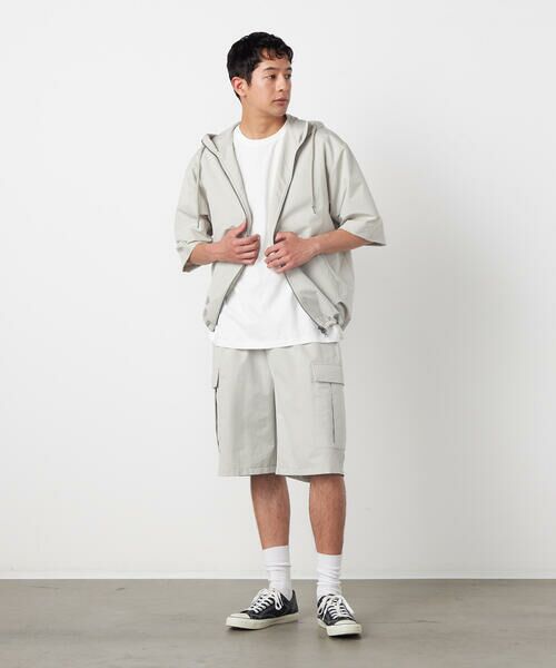 Purple&Yellow / パープルアンドイエロー ショート・ハーフ・半端丈パンツ | ポリエステルストレッチ カーゴショートパンツ | 詳細10