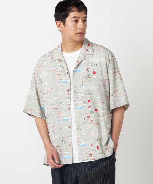 Purple&Yellow / パープルアンドイエロー シャツ・ブラウス | アロハシャツ（ベージュ）