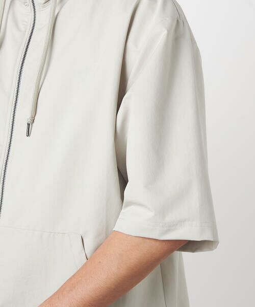 Purple&Yellow / パープルアンドイエロー パーカー | ポリエステルストレッチ 半袖ジップパーカ | 詳細19