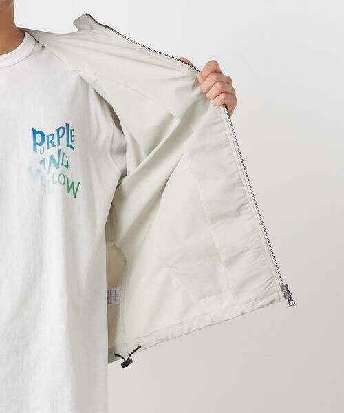 Purple&Yellow / パープルアンドイエロー パーカー | ポリエステルストレッチ 半袖ジップパーカ | 詳細23