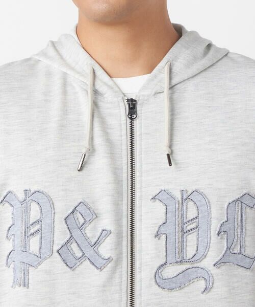 Purple&Yellow / パープルアンドイエロー パーカー | 半袖アップリケ ジップパーカ | 詳細8