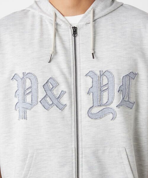 Purple&Yellow / パープルアンドイエロー パーカー | 半袖アップリケ ジップパーカ | 詳細13