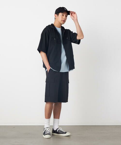 Purple&Yellow / パープルアンドイエロー パーカー | 半袖アップリケ ジップパーカ | 詳細16