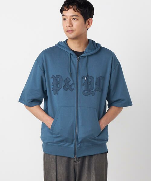 Purple&Yellow / パープルアンドイエロー パーカー | 半袖アップリケ ジップパーカ | 詳細24