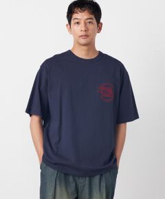 Purple&Yellow / パープルアンドイエロー Tシャツ | バックサークルロゴ刺繍 半袖Tシャツ